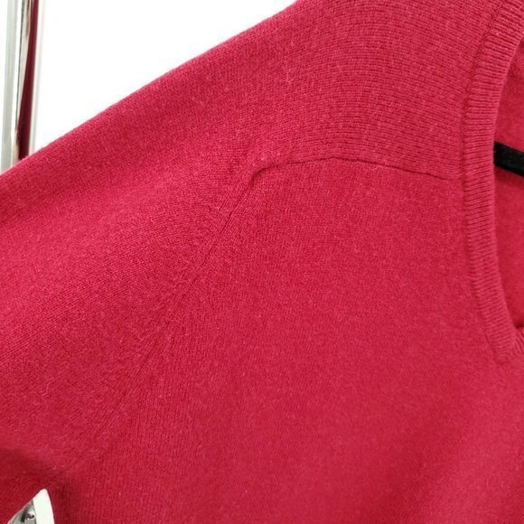 Men's 100% Lambswool Land's End V-Neck Sweater Large Tall Red Made in Scotland - Picture 8 of 14